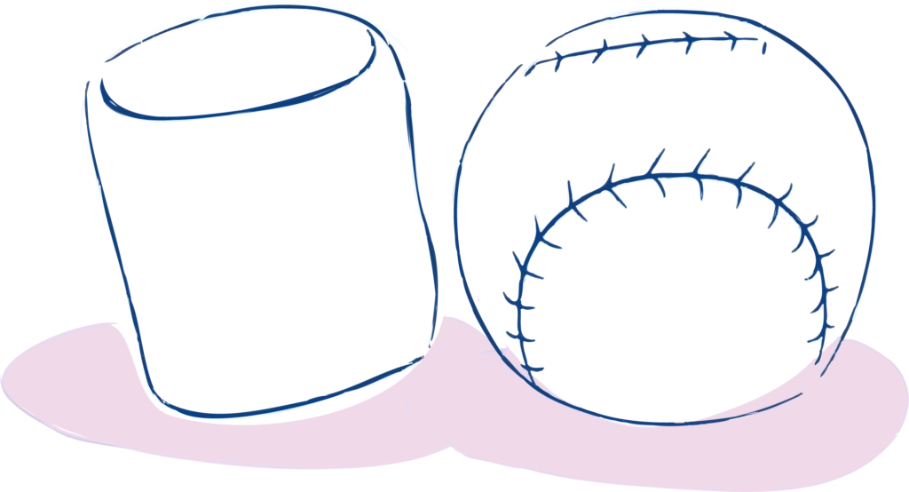 baseball and marshmallow