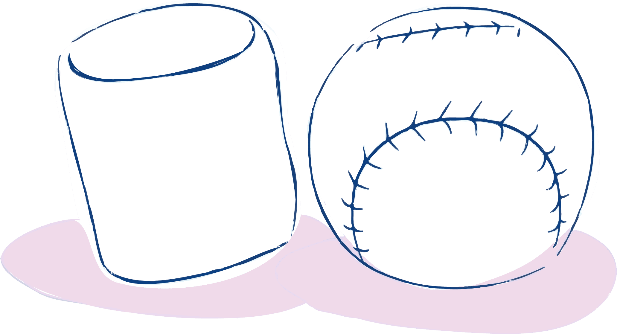 baseball and marshmallow